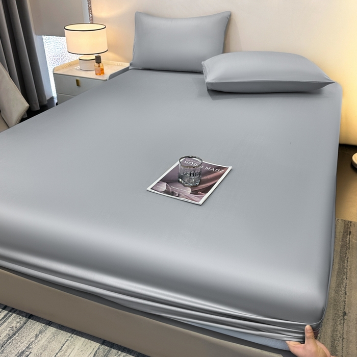 91家纺网 家纺一手货源 找家纺 菲梵家纺 2025新款纯色60支莱赛尔天丝单品系列-单床笠（提供买家秀） 北极灰