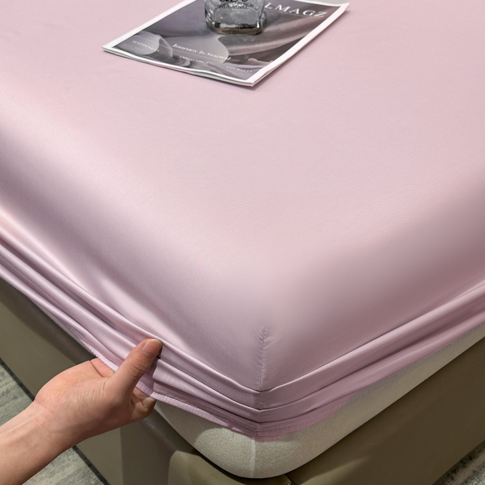 91家纺网 家纺一手货源 找家纺 菲梵家纺 2025新款纯色60支莱赛尔天丝单品系列-单床笠（提供买家秀） 莱特粉