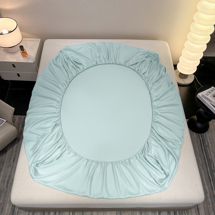 91家纺网 家纺一手货源 找家纺 菲梵家纺 2025新款纯色60支莱赛尔天丝单品系列-单床笠（提供买家秀） 薄荷绿