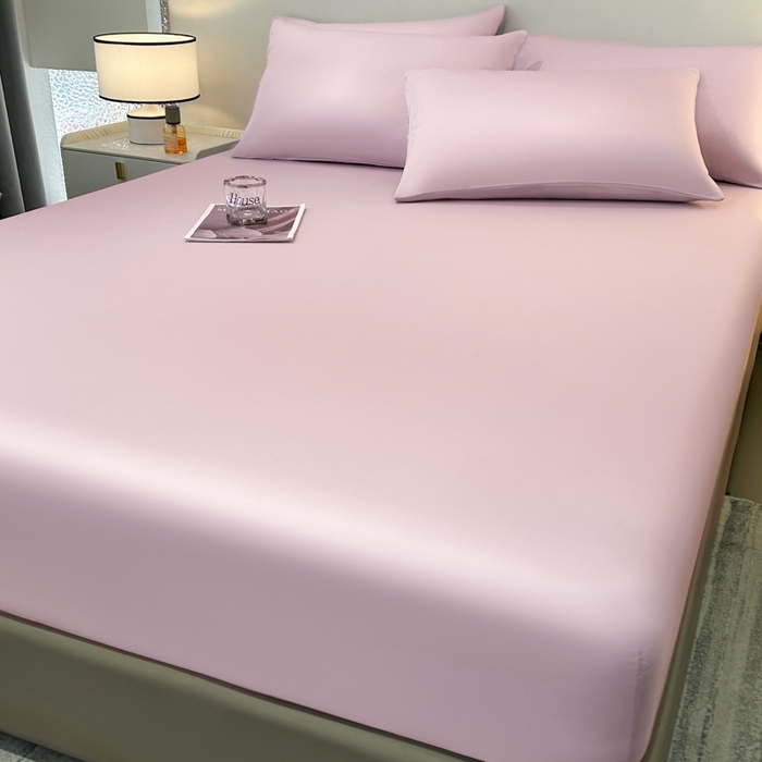 91家纺网 家纺一手货源 找家纺 菲梵家纺 2025新款纯色60支莱赛尔天丝单品系列-单床笠（提供买家秀） 莱特粉