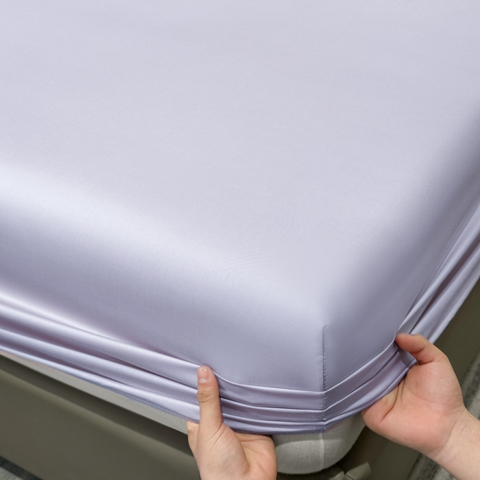 91家纺网 家纺一手货源 找家纺 菲梵家纺 2025新款纯色60支莱赛尔天丝单品系列-单床笠（提供买家秀） 暮光紫