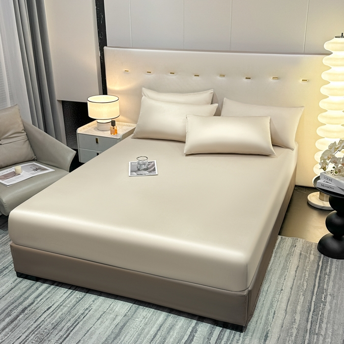 91家纺网 家纺一手货源 找家纺 菲梵家纺 2025新款纯色60支莱赛尔天丝单品系列-单床笠（提供买家秀） 西子沙