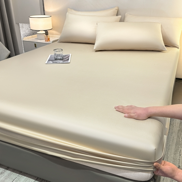 91家纺网 家纺一手货源 找家纺 菲梵家纺 2025新款纯色60支莱赛尔天丝单品系列-单床笠（提供买家秀） 西子沙