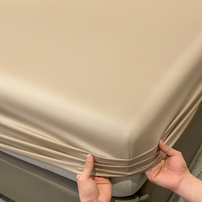 91家纺网 家纺一手货源 找家纺 菲梵家纺 2025新款纯色60支莱赛尔天丝单品系列-单床笠（提供买家秀） 香槟金