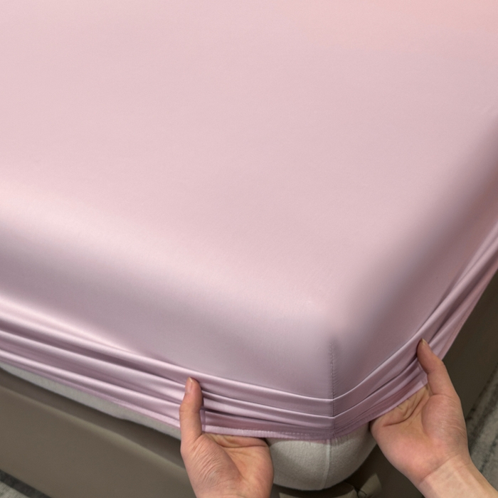 91家纺网 家纺一手货源 找家纺 菲梵家纺 2025新款纯色60支莱赛尔天丝单品系列-单床笠（提供买家秀） 莱特粉