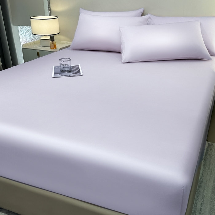 91家纺网 家纺一手货源 找家纺 菲梵家纺 2025新款纯色60支莱赛尔天丝单品系列-单床笠（提供买家秀） 暮光紫