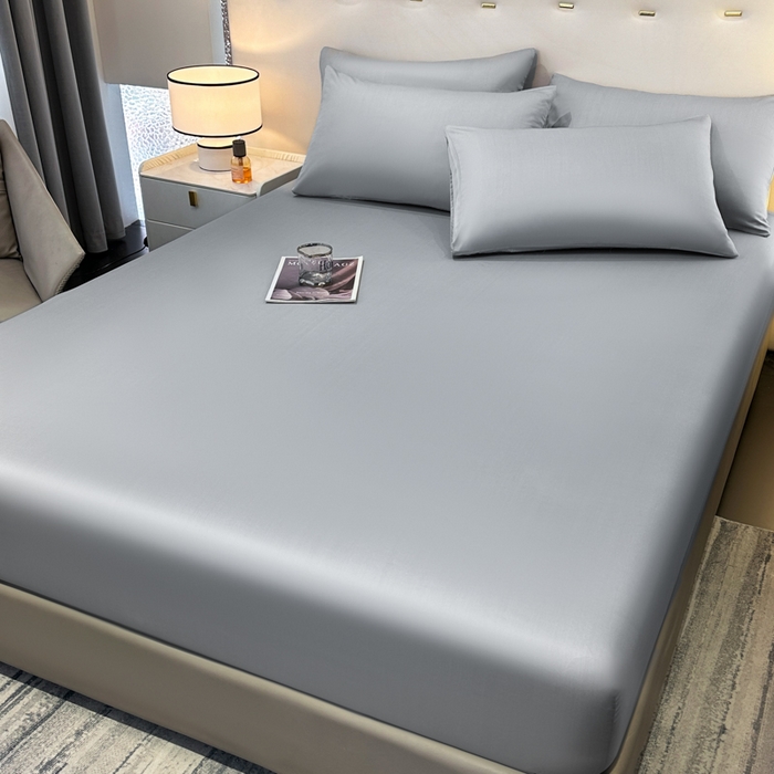 91家纺网 家纺一手货源 找家纺 菲梵家纺 2025新款纯色60支莱赛尔天丝单品系列-单床笠（提供买家秀） 北极灰