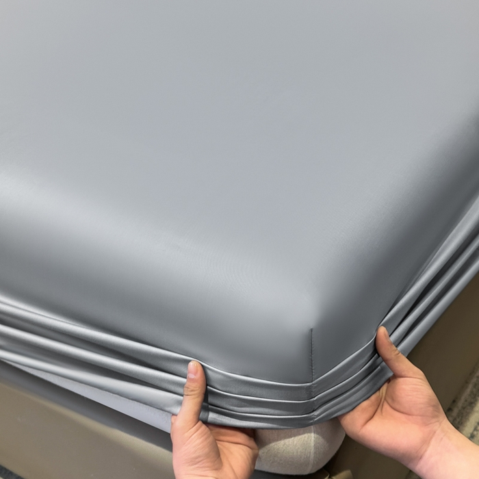 91家纺网 家纺一手货源 找家纺 菲梵家纺 2025新款纯色60支莱赛尔天丝单品系列-单床笠（提供买家秀） 北极灰