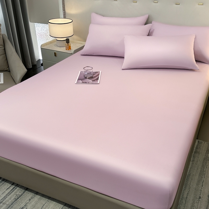 91家纺网 家纺一手货源 找家纺 菲梵家纺 2025新款纯色60支莱赛尔天丝单品系列-单床笠（提供买家秀） 莱特粉