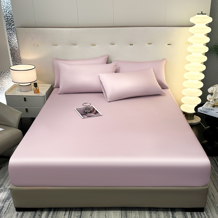 91家纺网 家纺一手货源 找家纺 菲梵家纺 2025新款纯色60支莱赛尔天丝单品系列-单床笠（提供买家秀） 莱特粉