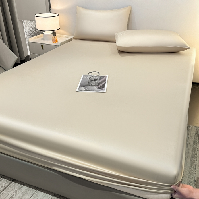 91家纺网 家纺一手货源 找家纺 菲梵家纺 2025新款纯色60支莱赛尔天丝单品系列-单床笠（提供买家秀） 西子沙