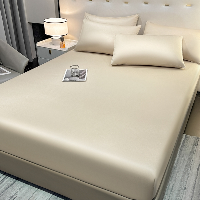 91家纺网 家纺一手货源 找家纺 菲梵家纺 2025新款纯色60支莱赛尔天丝单品系列-单床笠（提供买家秀） 西子沙