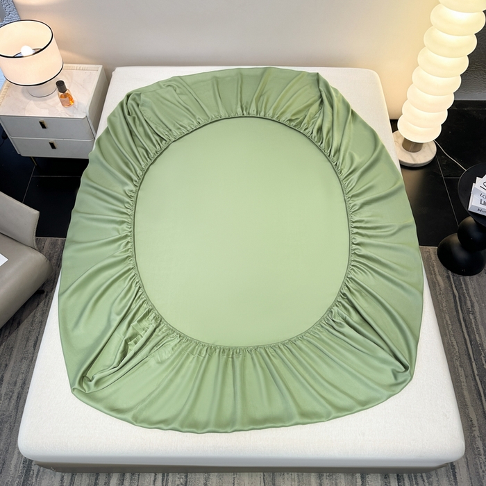 91家纺网 家纺一手货源 找家纺 菲梵家纺 2025新款纯色60支莱赛尔天丝单品系列-单床笠（提供买家秀） 柳叶青