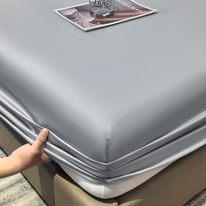 91家纺网 家纺一手货源 找家纺 菲梵家纺 2025新款纯色60支莱赛尔天丝单品系列-单床笠（提供买家秀） 北极灰