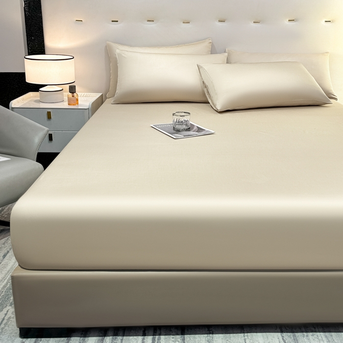 91家纺网 家纺一手货源 找家纺 菲梵家纺 2025新款纯色60支莱赛尔天丝单品系列-单床笠（提供买家秀） 西子沙