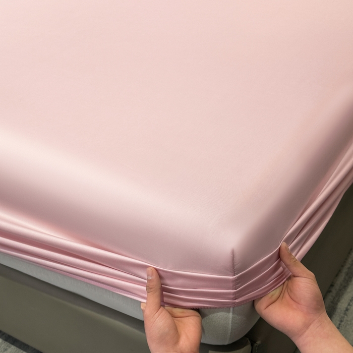 91家纺网 家纺一手货源 找家纺 菲梵家纺 2025新款纯色60支莱赛尔天丝单品系列-单床笠（提供买家秀） 水蜜粉