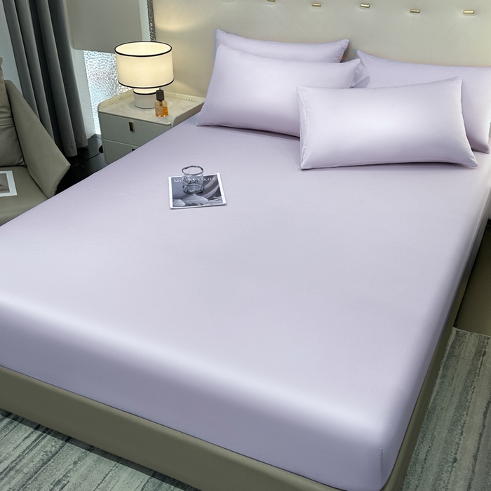 91家纺网 家纺一手货源 找家纺 菲梵家纺 2025新款纯色60支莱赛尔天丝单品系列-单床笠（提供买家秀） 暮光紫