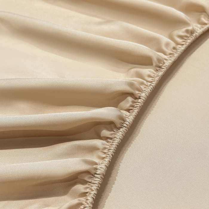 91家纺网 家纺一手货源 找家纺 菲梵家纺 2025新款纯色60支莱赛尔天丝单品系列-单床笠（提供买家秀） 香槟金