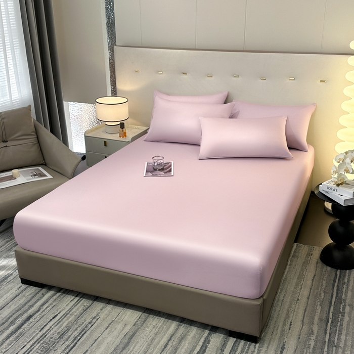 91家纺网 家纺一手货源 找家纺 菲梵家纺 2025新款纯色60支莱赛尔天丝单品系列-单床笠（提供买家秀） 莱特粉