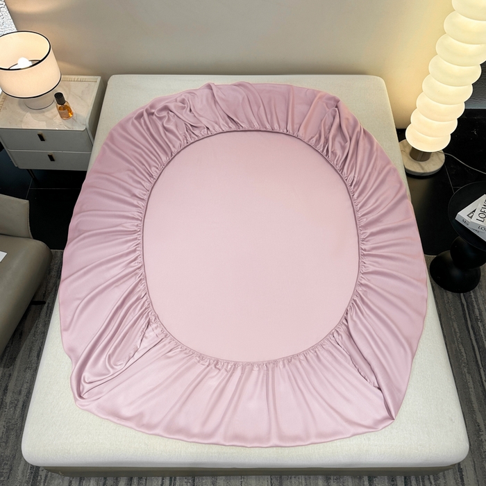 91家纺网 家纺一手货源 找家纺 菲梵家纺 2025新款纯色60支莱赛尔天丝单品系列-单床笠（提供买家秀） 莱特粉