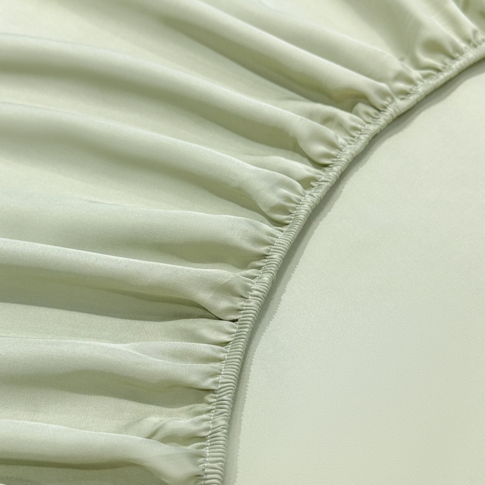 91家纺网 家纺一手货源 找家纺 菲梵家纺 2025新款纯色60支莱赛尔天丝单品系列-单床笠（提供买家秀） 奶油绿