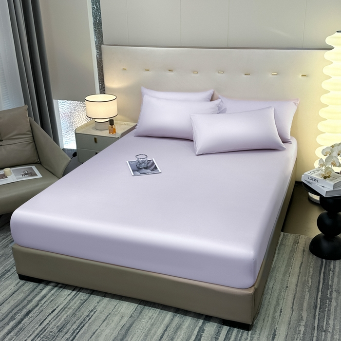 91家纺网 家纺一手货源 找家纺 菲梵家纺 2025新款纯色60支莱赛尔天丝单品系列-单床笠（提供买家秀） 暮光紫