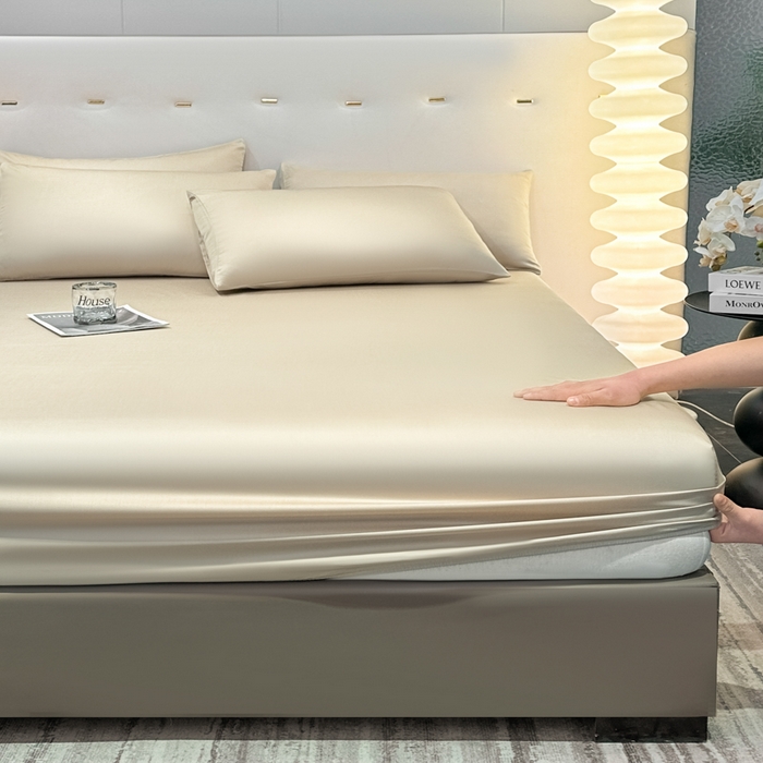 91家纺网 家纺一手货源 找家纺 菲梵家纺 2025新款纯色60支莱赛尔天丝单品系列-单床笠（提供买家秀） 西子沙