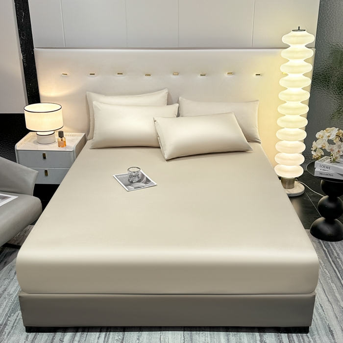 91家纺网 家纺一手货源 找家纺 菲梵家纺 2025新款纯色60支莱赛尔天丝单品系列-单床笠（提供买家秀） 西子沙