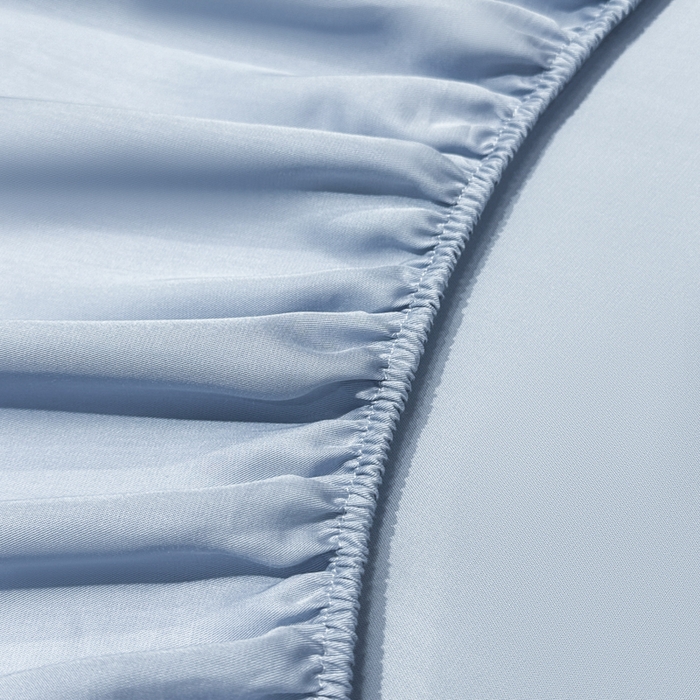 91家纺网 家纺一手货源 找家纺 菲梵家纺 2025新款纯色60支莱赛尔天丝单品系列-单床笠（提供买家秀） 水蓝