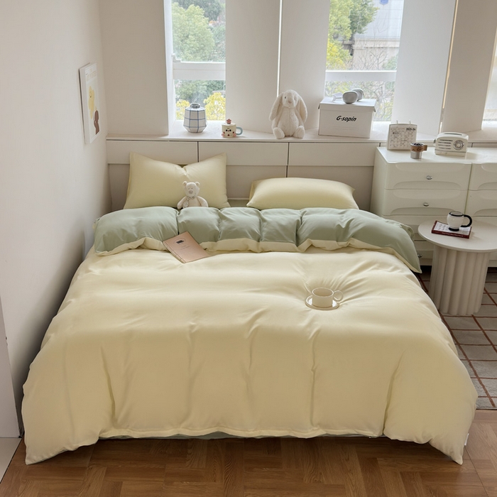 91家纺网 家纺一手货源 找家纺 （总）可可家纺 2025新款纯色磨毛简约水洗棉单被套亲肤床单被套单件被罩