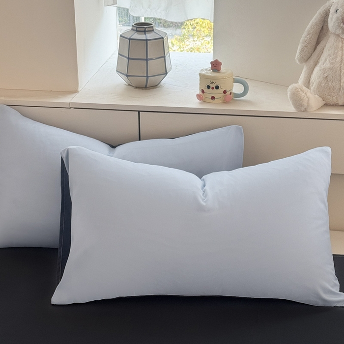 91家纺网 家纺一手货源 找家纺 可可家纺 2025新款纯色磨毛简约水洗棉单被套亲肤床单被套单件被罩 雾蓝洛克兰