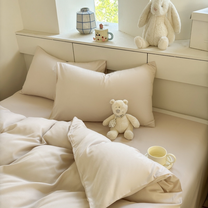 91家纺网 家纺一手货源 找家纺 可可家纺 2025新款纯色磨毛简约水洗棉单被套亲肤床单被套单件被罩 纯浅驼