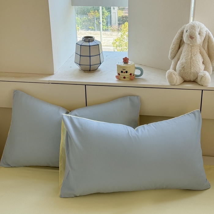 91家纺网 家纺一手货源 找家纺 可可家纺 2025新款纯色磨毛简约水洗棉单被套亲肤床单被套单件被罩 浅蓝芝士