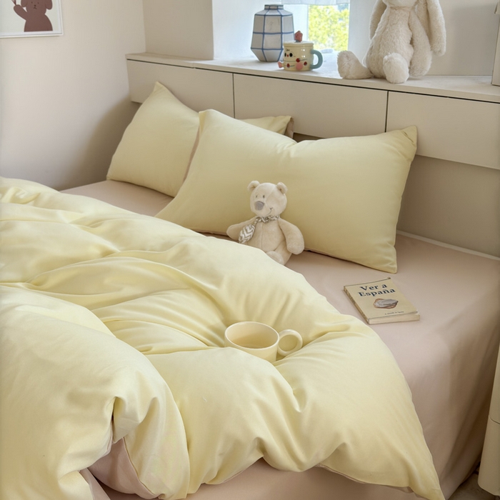 91家纺网 家纺一手货源 找家纺 可可家纺 2025新款纯色磨毛简约水洗棉单被套亲肤床单被套单件被罩 芝士奶茶