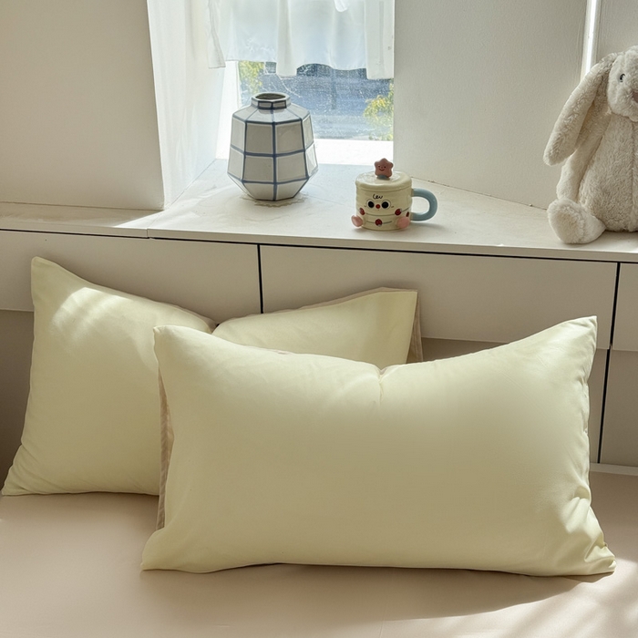 91家纺网 家纺一手货源 找家纺 可可家纺 2025新款纯色磨毛简约水洗棉单被套亲肤床单被套单件被罩 芝士奶茶