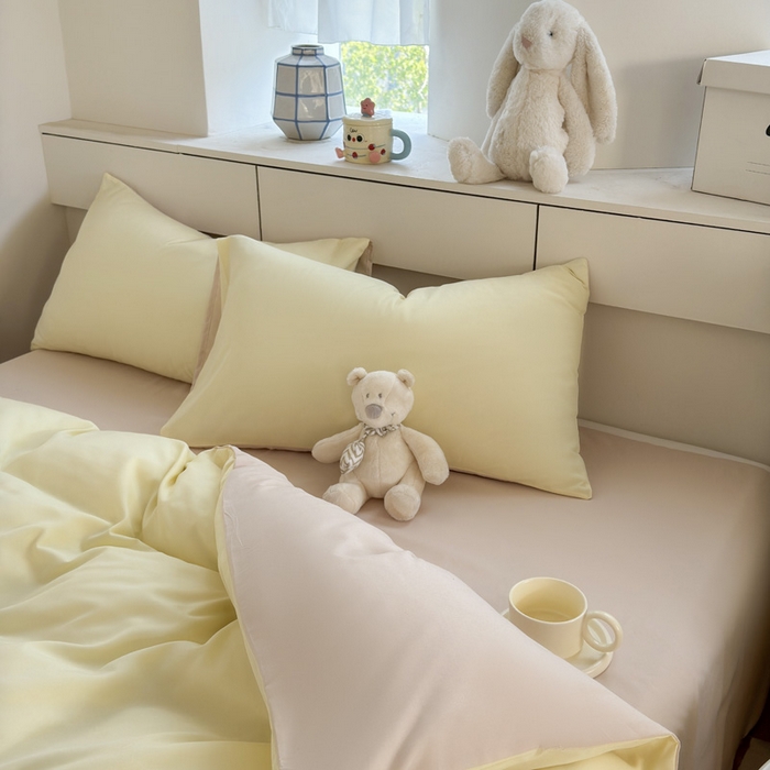 91家纺网 家纺一手货源 找家纺 可可家纺 2025新款纯色磨毛简约水洗棉单被套亲肤床单被套单件被罩 芝士奶茶