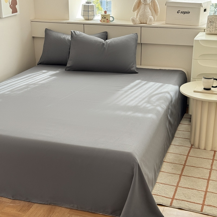 91家纺网 家纺一手货源 找家纺 可可家纺 2025新款纯色磨毛简约水洗棉单被套亲肤床单被套单件被罩 纯深灰