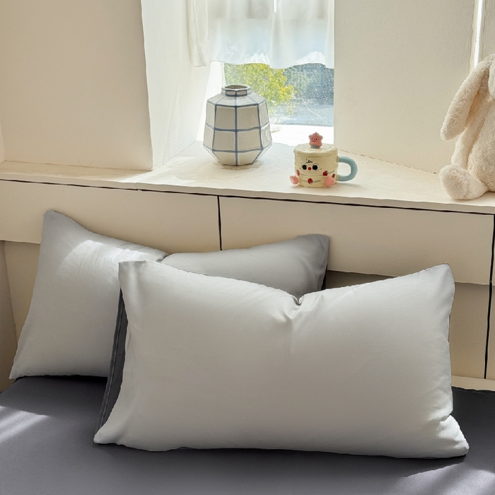 91家纺网 家纺一手货源 找家纺 可可家纺 2025新款纯色磨毛简约水洗棉单被套亲肤床单被套单件被罩 雾霾灰