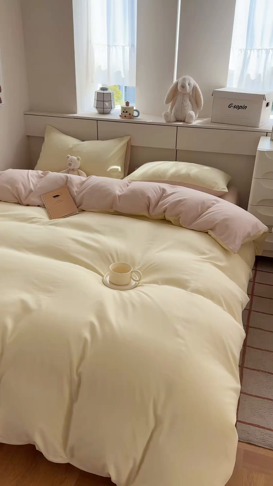 91家纺网 家纺一手货源 找家纺 可可家纺 2025新款纯色磨毛简约水洗棉单被套亲肤床单被套单件被罩 芝士奶茶