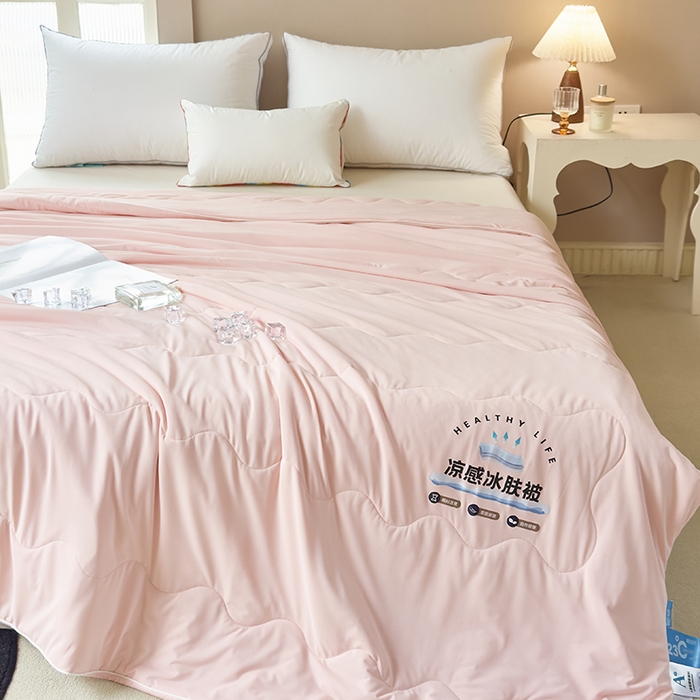 91家纺网 家纺一手货源 找家纺 尚美 2025新款亲肤舒适凉感玫瑰夏被 玉色