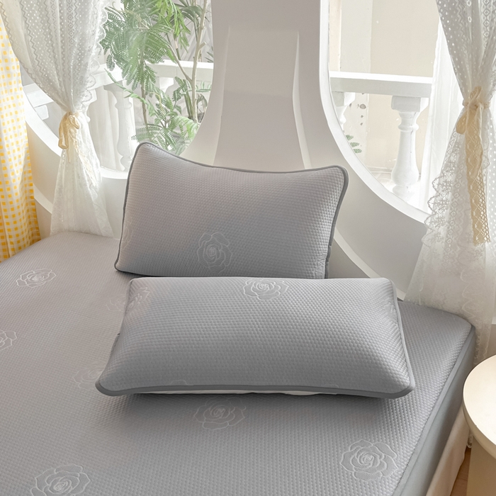 91家纺网 家纺一手货源 找家纺 （总）欧邦 2025春夏新款提花冰豆豆床笠款夏被夏凉被空调被四件套-牡丹花系列