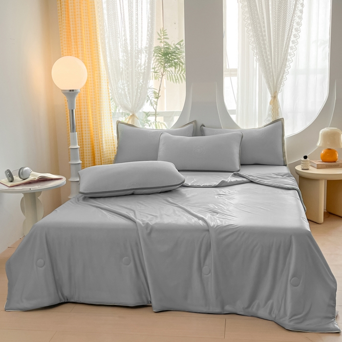 91家纺网 家纺一手货源 找家纺 （总）欧邦 2025春夏新款提花冰豆豆床笠款夏被夏凉被空调被四件套-牡丹花系列