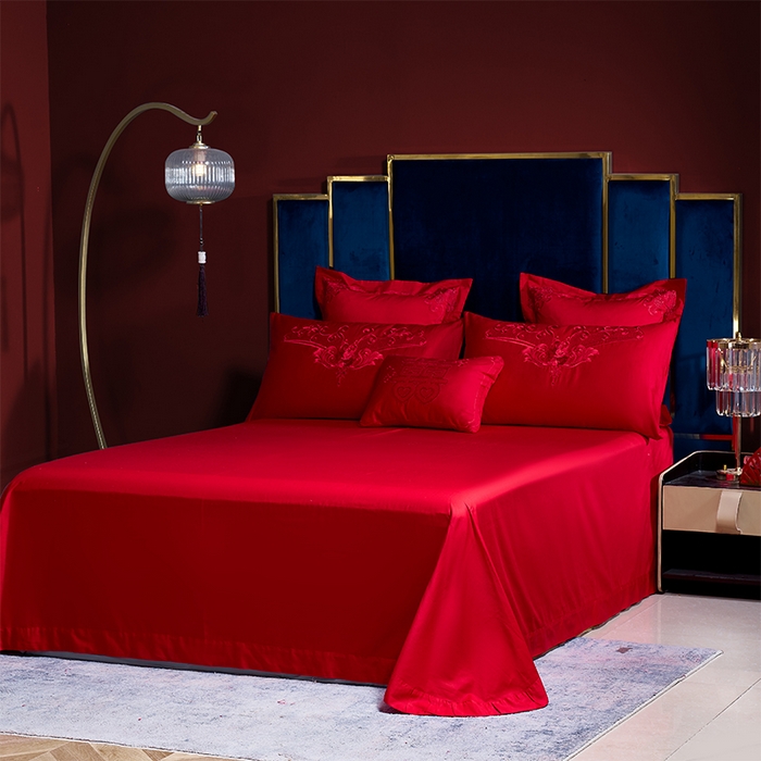 91家纺网 家纺一手货源 找家纺 （总）博之洋婚庆 2025新款全棉纯棉新中式婚庆刺绣四件套-总