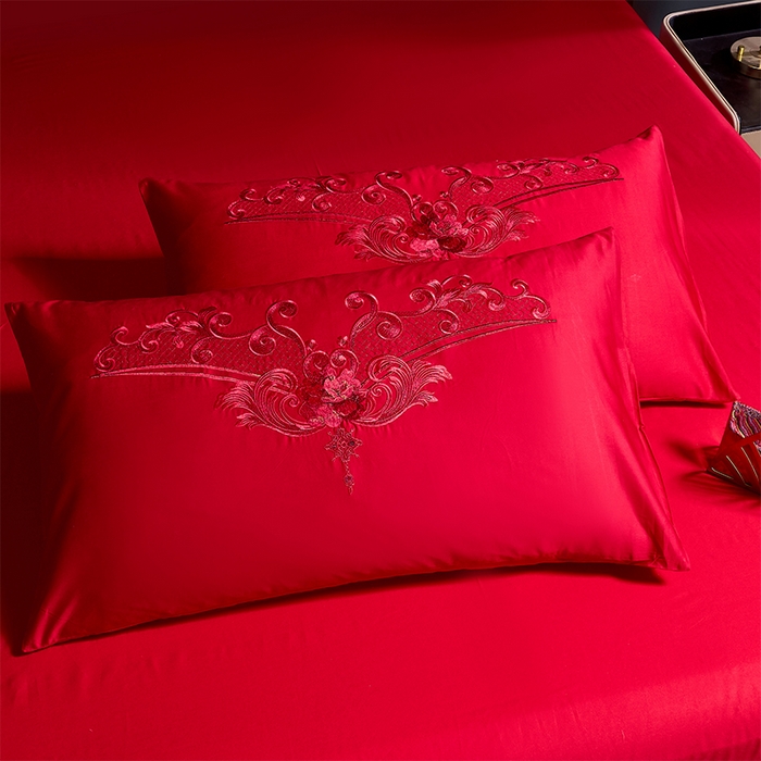 91家纺网 家纺一手货源 找家纺 （总）博之洋婚庆 2025新款全棉纯棉新中式婚庆刺绣四件套-总