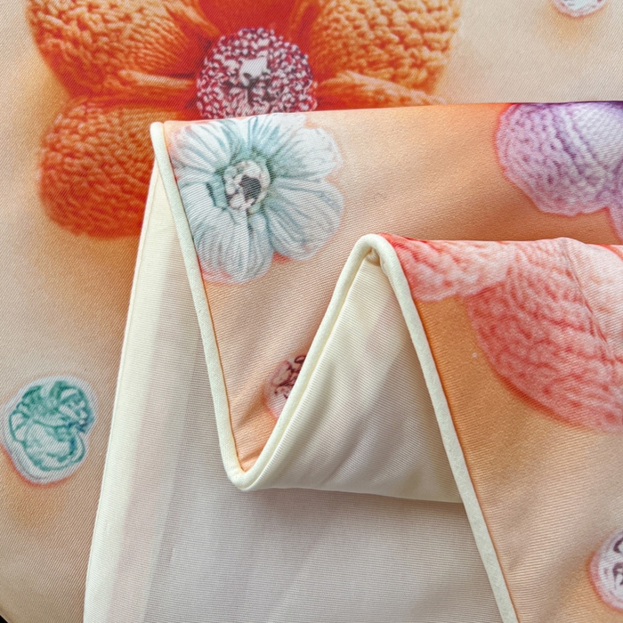 91家纺网 家纺一手货源 找家纺 庭彤 2025新款5D夏被空调被A类云母仿锦氨凉感丝夏凉被子被芯【 量大可谈】 5D数码桃花朵朵