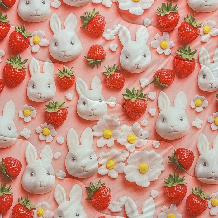 91家纺网 家纺一手货源 找家纺 庭彤 2025新款5D夏被空调被A类云母仿锦氨凉感丝夏凉被子被芯【 量大可谈】 5D数码草莓兔