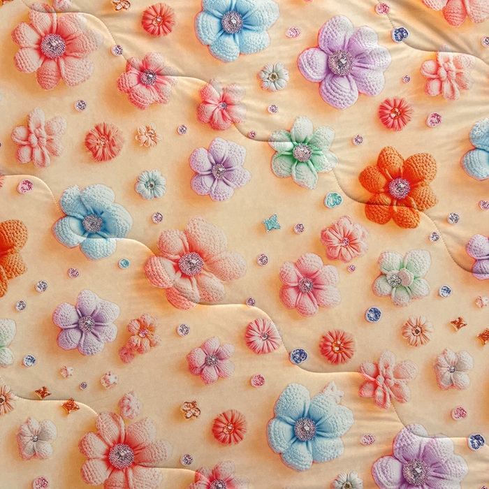 91家纺网 家纺一手货源 找家纺 庭彤 2025新款5D夏被空调被A类云母仿锦氨凉感丝夏凉被子被芯【 量大可谈】 5D数码桃花朵朵