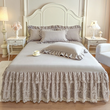 91家纺网 家纺一手货源 找家纺 （总）乐朵家居 2025新款 25-2 蝶影 蕾丝床裙 