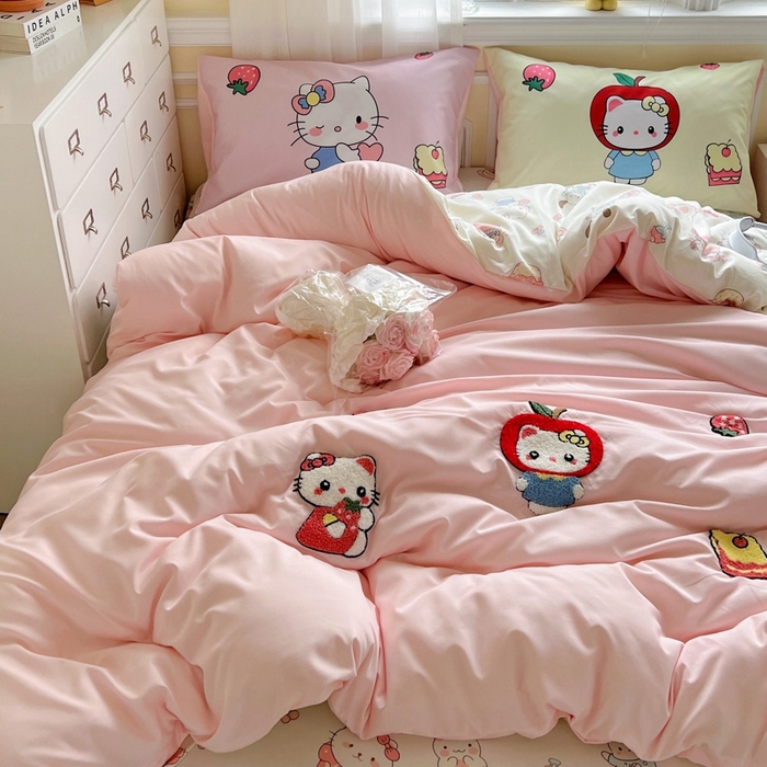 91家纺网 家纺一手货源 找家纺 一霖家纺 2025新款高克重云朵棉数码印花＋毛巾绣四件套