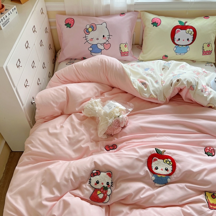 91家纺网 家纺一手货源 找家纺 一霖家纺 2025新款高克重云朵棉数码印花＋毛巾绣四件套